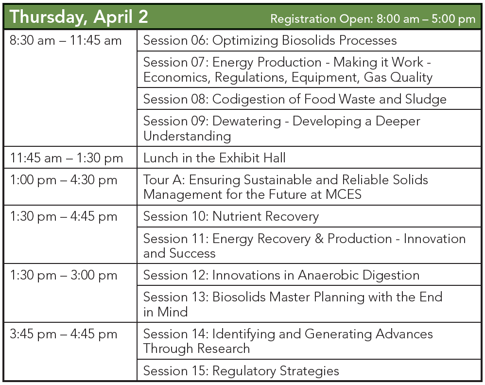 WEF Residuals and Biosolids Conference